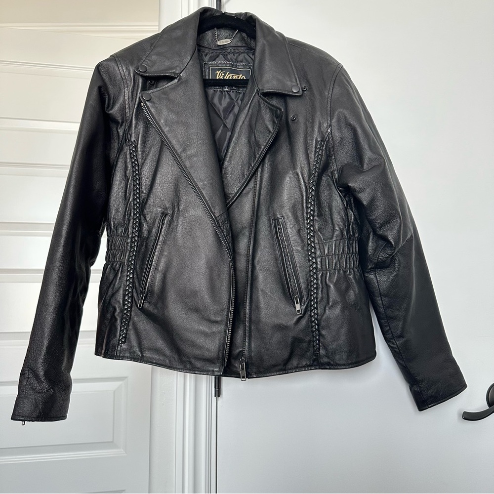 Vilanto 100% Real Leather Biker Jacket Size XL